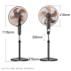 Great Wall (CHANGCHENG) electric fan floor fan cool aluminum blade large air volume electric fan home commercial office student dormitory vertical fan power saving energy saving shaking head fan FS-35II