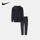 Nike Nike children's clothing for boys and girls sports suit autumn and winter thin velvet children's jacket and trousers two-piece set 6-7 years old 130/64 black