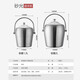 Ice bucket champagne bucket bar ktv home curling double-layer thickened stainless steel with lid and handle red wine bucket beer bucket spit bucket ice cube bucket new style - stainless steel drum ice bucket with ice clip set 1.2L