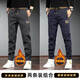 Gxmy pants men's autumn and winter new style plus velvet thickening warm loose trendy straight casual pants boys sports trousers K919 dark gray + K919 black plus velvet plus velvet 2XL 140-160Jin Jin is equal to 0.5 kg