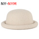 NY-NYM hat autumn and winter knitted wool dome Japanese style new versatile small head circumference ball hat curled edge cute small basin hat milk white 56-57cm