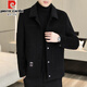 Pierre Cardin woolen woolen jacket men's short double-sided denim coat 2025 autumn and winter new men's woolen jacket 2308 Khaki 2XL