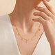 Liufu -Schmuckfußgold -Inspirationserie Happy Miaoqu Gold Halskette Set Kettengeschenk GJG0031DS 3,57 Gramm (einschließlich Arbeitskosten 695 Yuan)