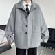 Jufeng oversize retro woolen coat men's short autumn and winter style double-breasted trendy fat people loose handsome coat men N8181 black M 90-110Jin Jin equal to 0.5 kg can be worn