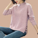 Cloud Story Spring and Autumn Knitted Sweater Women's Loose Slim Pullover Fashion Sweater Women's Top Bottoming Shirt Trendy White M (Recommended 85-105 Jin [Jin equals 0.5 kg])