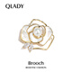 Qlady camellia brooch, high-end female brand corsage, anti-exposure pin, silk scarf buckle, Mid-Autumn Festival birthday gift for mom