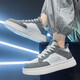Trendy men's shoes, autumn and winter sports and leisure shoes for men, 2024 new sneakers, all-match heightening, small white trendy shoes, plus velvet cotton shoes, white gray plus velvet style Z1105 42