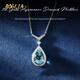 BOGLIA Necklace for Women Brazilian Aquamarine Gemstone Water Drop 18 Gold K White Pendant Valentine's Day Commemorative Birthday Gift for Wife Aquamarine Necklace