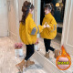 Xiong Diming Children's Clothing Girls' Jackets Autumn and Winter 2021 New Little Girls' Velvet Thickened Korean Children's Jackets Medium and Big Children's Fashionable Autumn and Winter Wool Sweaters 3-15 Years Old Yellow 150