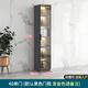 Caixiang bookcase with glass door display wine cabinet light luxury customized home living room integrated wall to top bookshelf solid wood hand-made 40cm single door light luxury gray package installation standard version delivered to the home