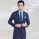 Angel Bird Suit Men's Suit Australian Sheep Wool Light Business Formal Fashion Work Suit Pants Suit Navy Blue Stripe-Slim Fit-Double Open 52 B(185/108) /Please note waist or trousers