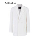 MO&Co. Back bow ribbon wide single button suit white black jacket top women Moanke original white S 160
