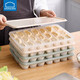 LOCK&LOCK large-capacity wonton dumplings fresh-keeping freezer box egg storage storage box non-stick bottom easy to take off food-grade refrigerator ordinary style green + white 4 layers