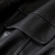 Shandubila is capable and handsome, classic versatile lapel pocket design motorcycle jacket women's leather jacket black S