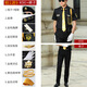 Conwhd concierge clothing sales department security shirt suit spring and summer high-end hotel image booth security work clothes short lining + pants + 9 accessories - big cap - gold 2 bars L