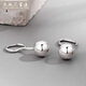 Tianchenghui Jintong PT999 light pearl round bead earrings, platinum earrings, platinum glossy ear hooks Tianchenghui Jintong light pearl earrings L size 1.88g (diameter 5.5mm)