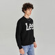 Lee shopping mall same style standard version round neck pullover logo basic casual men's long-sleeved sweatshirt trend LMT006 black S