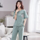 Qianzhiya neuer Pyjamas für Mädchen Sommer reines Baumwoll kurzärmelige dünne, ungezwungene losen Hosen für den Sommeranzug YDC-7374# Frauen M/160