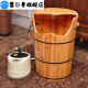 Fir wood foot bath bucket with heightened lid and fumigation foot bath foot bath foot bath heated steam foot bath foot bath household 50 fir bucket + lid