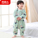 Nanjiren baby split-leg sleeping bag spring, autumn and winter flannel home clothes children's anti-kicking quilt baby coral velvet pajamas 80cm