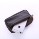 Tuzun (kingtrip) waist-type large leather mobile phone bag men's waist bag wears belt mobile phone middle-aged and elderly horizontal mobile phone bag wallet waist belt bag first layer cowhide three zipper large [5.5-inch mobile phone]