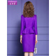 Fei Mengyi purple dress women's autumn 2020 new style cheongsam collar fake two-piece ruffled belly-covering slim skirt Violet M