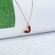 Louis Garni pigeon blood ruby necklace for women 18K rose gold heart-shaped pendant girl heart love small fresh adjustable customization ruby pendant + 18-inch adjustable K gold chain