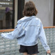 HMDIME denim jacket women 2022 autumn women's Korean version bf Harajuku loose versatile casual denim short jacket FFNH8571 light blue M