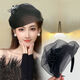 DING FEI enhances your temperament, double-layered yarn half-hat headband, hair accessory for women, fashionable to cover gray hair, stylish wide-brimmed headband, versatile style, double-layered bow organza half-hat, A13-304