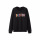 Baleno sweatshirt women's English letter round neck printed sweatshirt women's sports casual style pullover top couple style female 00A pure black M