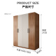 A home furniture wardrobe modern simple wooden four-door wardrobe small apartment four-door wardrobe (two colors available, contact customer service) five-door wardrobe 2 meters A0461-200