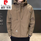 Pierre Cardin (pierre cardin) high-end three-proof assault. Jacket men's spring and autumn 2025 new hooded jacket men's winter cotton brown second cotton thickened cotton XL 120-140Jin Jin equals 0.5 kg
