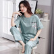 Qianzhiya Nuevo pijama para niñas Summer algodón puro de algodón puro de algodón corto de algodón corto de algodón de manga corta suelta para salir a casa traje de verano YDC-7374# Women's M/160