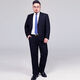 
Cszxx large size suit men's suit shirt pants three-piece set for men's work interview professional formal wear fat man wedding dress Navy blue XS (suitable for 90-100 Jin [Jin equals 0.5 kg])