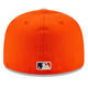 MLB men's and women's baseball caps New Era orange non-adjustable wool hat 59FIFTY visor 4260681 single 7 (suitable for head circumference 55.8cm)