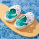 ROOKIE children's shoes, boys' and girls' clogs, summer new children's shoes, including replaceable midsoles, casual sandals, feather white/black 28 29, suitable for feet 17.5-18cm long