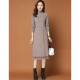 Oasi Mai knitted dress autumn and winter early autumn women's coat long lace sweater skirt over the knee autumn trend GGZ85580 wheat gray one size