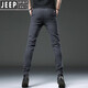 JEEP SPIRIT高档牛仔裤男士秋冬季2025新款潮流弹力修身小脚裤冬季加绒商务裤 【品质好货】HO653灰色 常规 33 (腰围2尺6)