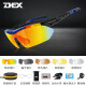 DEX cycling glasses polarized color-changing sports running marathon outdoor windproof glasses myopia sand mountain bike road bike goggles fashion sunglasses cycling equipment accessories deep wine red (photochromic day and night)