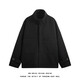 Jufeng oversize retro woolen coat men's short autumn and winter style double-breasted trendy fat people loose handsome coat men N8181 black M 90-110Jin Jin equal to 0.5 kg can be worn
