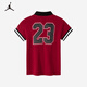 Nike JORDAN Nike AJ boys pure cotton short-sleeved polo shirt 2025 summer new children's short-sleeved T-shirt Jester red pure cotton 150/72 recommended height 140-152cm