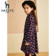 HAZZYS Children's Clothing Haggis Girls Dress Children's Skirt Children's Dress Girls Plaid Skirt Spring and Autumn New Products Medium and Large Children's Plaid Long Sleeve A-Line Skirt 120cm