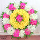 Wreath Qingming Festival Chrysanthemum Small Wreath Sacrifice Small Plastic Memorial Ceremony Tomb Sweeping Supplies Tombside Pink Edge + White 1