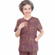 Grandma Home Clothes Cotton Silk Suit Old Lady Summer Short Sleeve 80 Seniors Summer Clothes Women 60-70 Years Old Pocket Summer Pajamas Pajamas Pants Two-piece Set Color 1 Set 3XL (Recommended 120-135 Jin [Jin equals 0.5 kg])