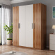 A home furniture wardrobe modern simple wooden four-door wardrobe small apartment four-door wardrobe (two colors available, contact customer service) five-door wardrobe 2 meters A0461-200