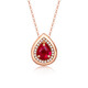 Tingliang 0.5 carat pigeon blood red ruby pendant 18K gold inlaid with diamond colored treasure necklace as a gift for your lover, single pendant in stock