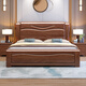 Fanyi Massivholzbett, goldene Walnuss -Single und doppelte 1,8 Meter 1,5 m chinesische leichte Luxus -Hochboxschubladen -Aufbewahrungsbett 826# Festholzbett + Nachttisch*1 1,8 m*2,0 m