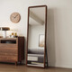 Dexu solid wood mirror full-body mirror floor-standing mirror home girl bedroom dressing mirror clothing store fitting mirror wall hanging large mirror walnut color 155*45cm-explosion-proof-swinging and hanging two-purpose
