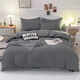 Rouxi washed cotton four-piece set light luxury solid color skin-friendly naked sleeping single dormitory bed sheet quilt cover double home bedding high-grade gray 1.8m bed sheet four-piece set-quilt cover 180*220cm Rouxi washed cotton four-piece set light luxury solid color skin-friendly naked sleeping single dormitory bed sheet quilt cover double home bedding high-grade gray 1.8m bed sheet four-piece set-quilt cover 180*220cm