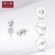 Chow Tai Fook simple and fashionable 925 silver inlaid pearl earrings AQ33137580 diameter about 8-8.5mm